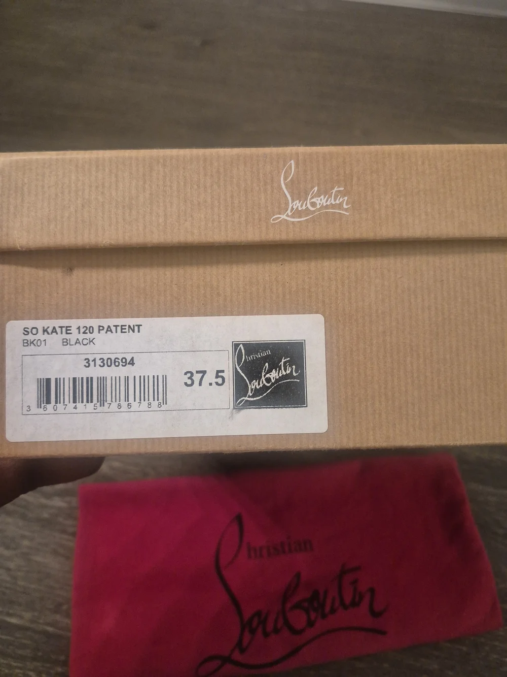 Christian Louboutin Black Patent Leather Pointed Pumps with Red Sole